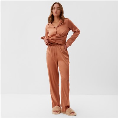Пижама женская (рубашка, брюки) KAFTAN Terracotta, размер 44-46