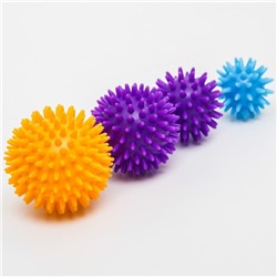 УЦЕНКА Развивающие массажные мячики с шипами твердые Крошка Я «Ёжики», 4 шт., d=5.6.7.8 см