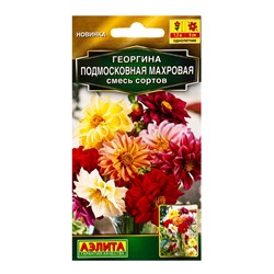 Семена цветов Георгина Подмосковная махровая, смесь сортов  Золотая серия, Ц/П,10 шт.