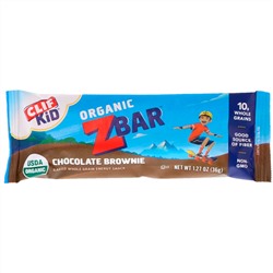 Clif Bar, Clif Kid, Z Bar, органические батончики, со вкусом шоколадного брауни, 18 батончиков, 36 г (1,27 унции) каждый