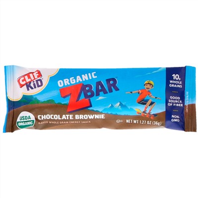 Clif Bar, Clif Kid, Z Bar, органические батончики, со вкусом шоколадного брауни, 18 батончиков, 36 г (1,27 унции) каждый