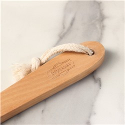 Щётка массажная для тела, из натуральной щетины, круглая, с ручкой, гладкая