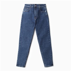 Джинсы женские мом утеплённые, синие, размер 25 (40-42), синие