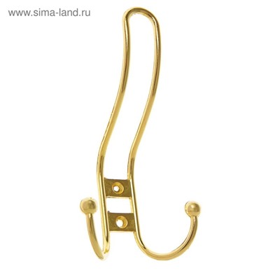 Крючок мебельный ТУНДРА TKT002, трехрожковый, золото, 4 шт. TMP