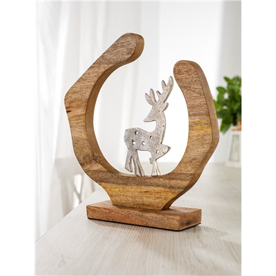 Сувенир интерьерный в деревянном кольце «Оленёнок», 33×8×34 см