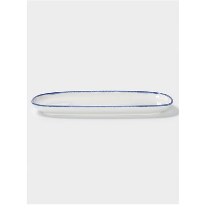 Блюдо овальное Magistro Blue Lagoon, 34.9×17.3×1.9 см, фарфор, белое