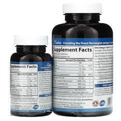 Carlson Labs, Wild Caught, Elite Omega-3 Gems, отборные омега-3 кислоты, натуральный лимонный вкус, 1600 мг, 90 +30 мягких таблеток