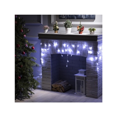 Гирлянда «Бахрома» 3×0.5 м, IP20, прозрачная нить, 80 LED, свечение белое, 8 режимов, 220 В