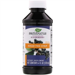 Nature's Way, Sambucus, стандартизированный экстракт бузины, сироп без сахара, 120 мл (4 жидк. унции)