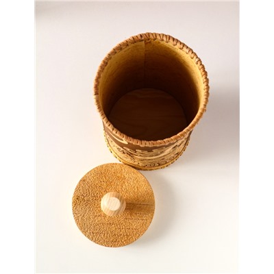 Туес большой «Конек-Горбунок», банка для хранения, береста