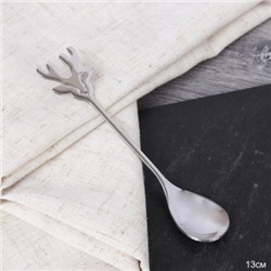 Ложка чайная серебро Олень / MJ012 /уп 600/ Новогодняя