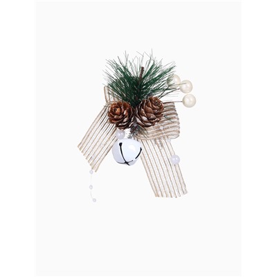 Ёлочные игрушки 2 шт. «Зимнее волшебство. Композиция на бантике с бубенчиком», 11×9 см