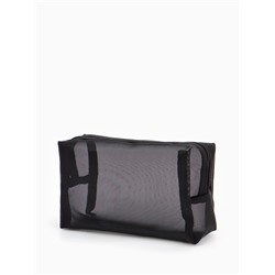 Косметичка Classic, полупрозрачная, на молнии, чёрная