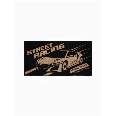 Полотенце махровое «Этель» Street racing, 70×130 см, хлопок 100%, чёрно-золотое