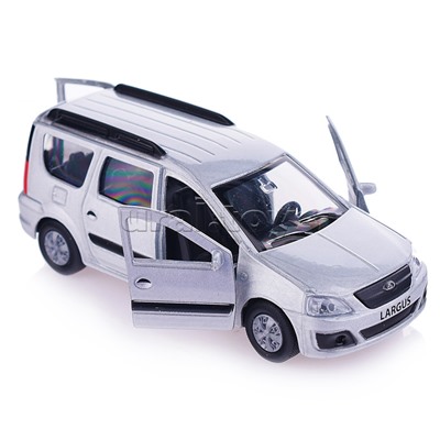 Машина металл Lada Largus 12 см, (двери, багаж., сереб.,) инерц., в коробке