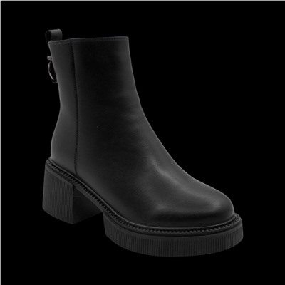 Ботинки из натуральной кожи на меху РМ-091-1 черные