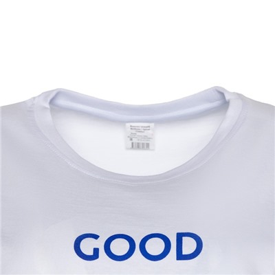 Пижама женская (футболка, брюки) GOOD MORNING, белый, красный, размер 48