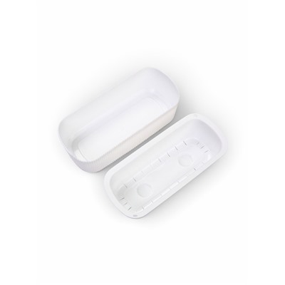 Кашпо для цветов «Стрип», 1.7 л, 29×13×9.2 см, пластиковое, со вставкой, белое