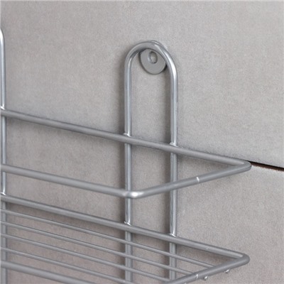 Полка прямоугольная 2-х ярусная, 26.5×10.5×35 см, цвет хром