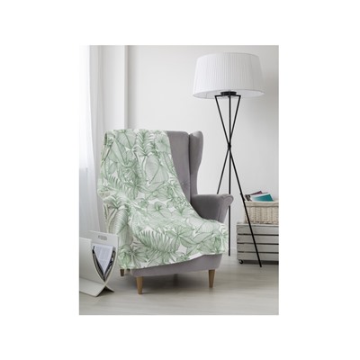 Плед флисовый «Экономь и Я. Тропические листья», 150×130 см, плотность 160 г/м²