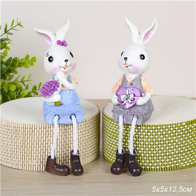 Фигурка Кролик висячие ножки 2 штуки набор / 9782 /уп 60/