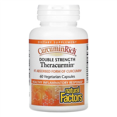 Natural Factors, CurcuminRich, Theracurmin двойной силы, 60 растительных капсул