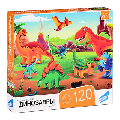 Пазлы 120 "Динозавры"