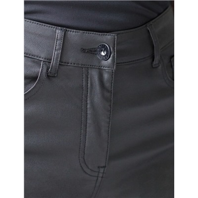 Брюки слим из эластичного хлопка с покрытием под кожу