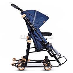 Санки-коляска "Glory gloss" (лён тёмно-синий)