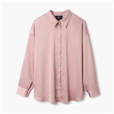 Блузка женская шелковая MIST plus-size, размер 52, цвет пыльная роза