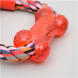 Игрушка тренировочная канатная «Восьмёрка с косточкой», до 25 см до 135 г, микс цветов