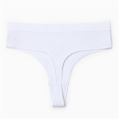 Трусы женские бразилиана MINAKU в рубчик, размер 40-42, белые