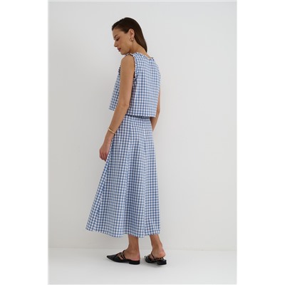 Юбка  SKRT2534_Blue Checkers /Голубой, белый