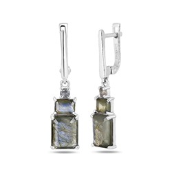 Серьги, лабрадорит, Симпл