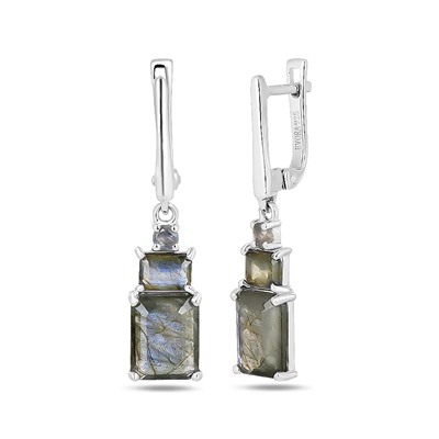 Серьги, лабрадорит, Симпл