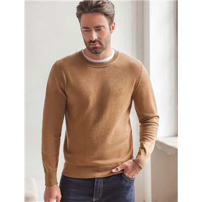 Джемпер с круглым воротом из хлопка с нейлоном