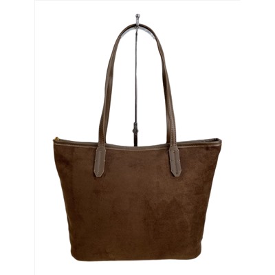 Женская сумка из искусственной замши, цвет шоколад