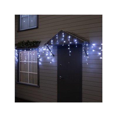 Гирлянда «Бахрома» 25×0.7 м, IP44, УМС, белая нить, 450 LED, свечение белое, мерцание, 220 В