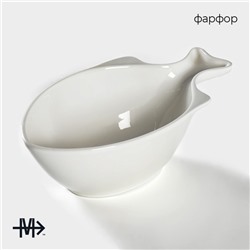 Салатник Magistro «Рыбка», 1 л, 26.5×15×8.5 см, фарфор, белый
