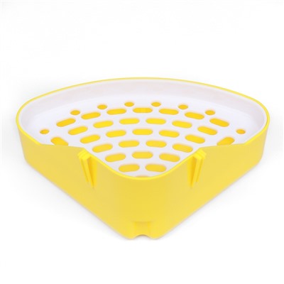 Туалет для кроликов и хорьков, 24×18×11 см, угловой, пластик, жёлтый