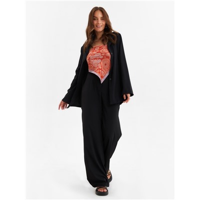 Костюм женский (жакет, брюки) MINAKU: Green trend, размер 48, чёрный