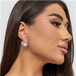 Серьги ювелирная бижутерия коллекция "Дубай" покрытие: позолота, вставка: иск.жемчуг, 5007, арт.001.108