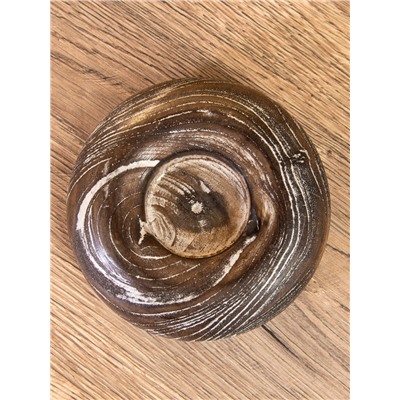 Подсвечник из дерева джати, d=3 см, 10×10×3 см, тёмно-коричневый