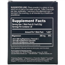 Natural Stacks, MagTech, Magnesium Drink Mix, Lemonade, 20 Stick Packs, 0.11 oz (3.23 g) Each