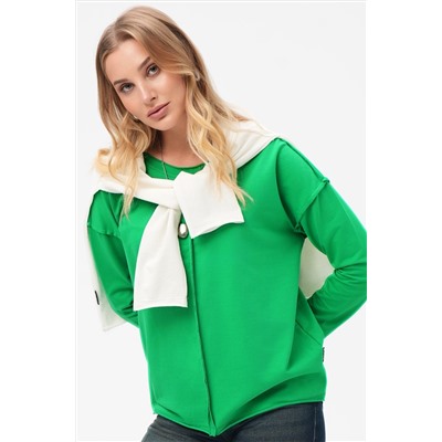 Женский лонгслив оверсайз из футера двухнитки Happyfox