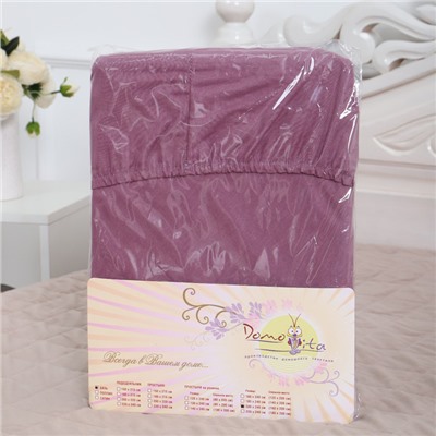 Простыня на резинке 2-спальная «Атра. Клюква в сахаре», 180×200+20, бязь