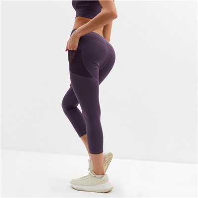 Легинсы спортивные женские MINAKU: SPORTLY, фиолетовые, размер 42