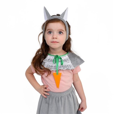 Карнавальный костюм «Зая серая», плюш, рост 98-128 см