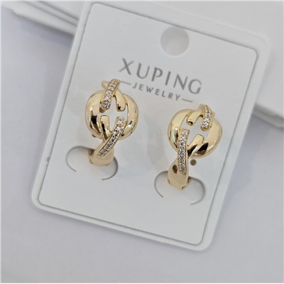 Серьги коллекция "Xuping" покрытие позолота, вставка: фианиты, арт.004.001