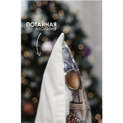 Наволочка декоративная новогодняя 2 шт 3D эффект велюр НАТАЛИ, 1221263